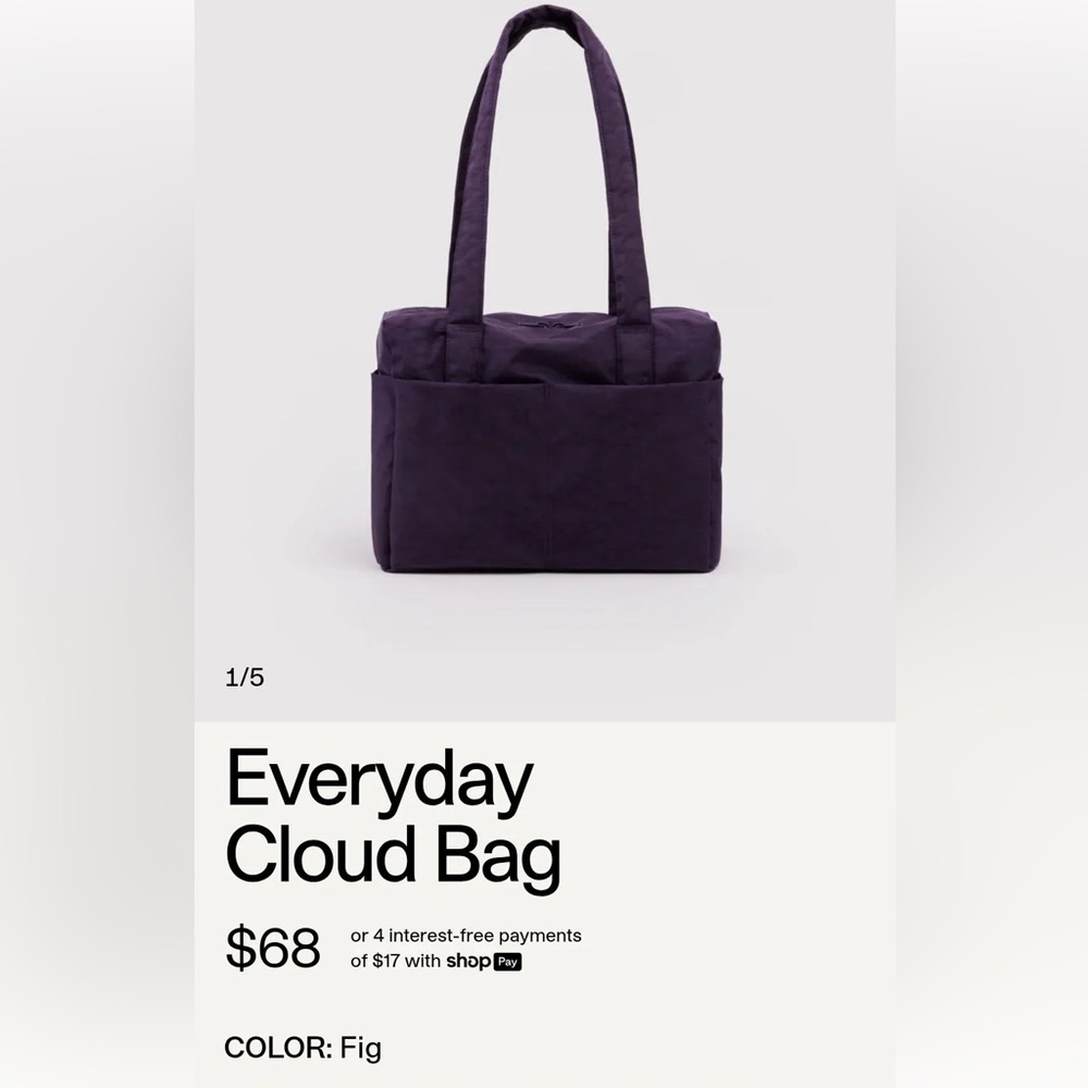 Fig Everyday Cloud bag Baggu Duffel Purple EUC